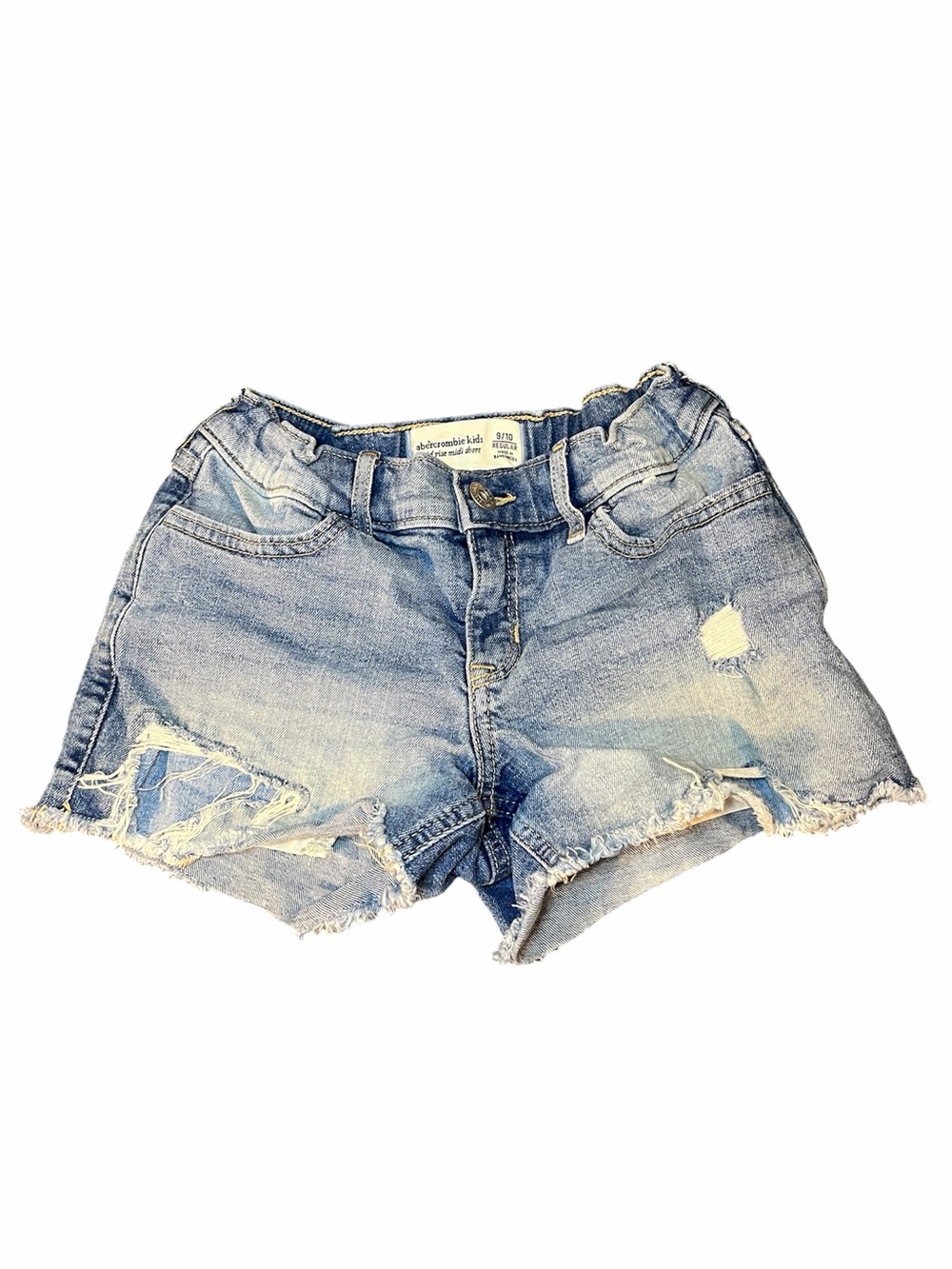GUC Abercrombie Kids Girls Denim Shorts Distressed Frayed Hem Size 9/10